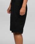 Single Knee Short - Black Garment Dyed