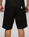 Single Knee Short - Black Garment Dyed