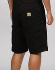 Single Knee Short - Black Garment Dyed