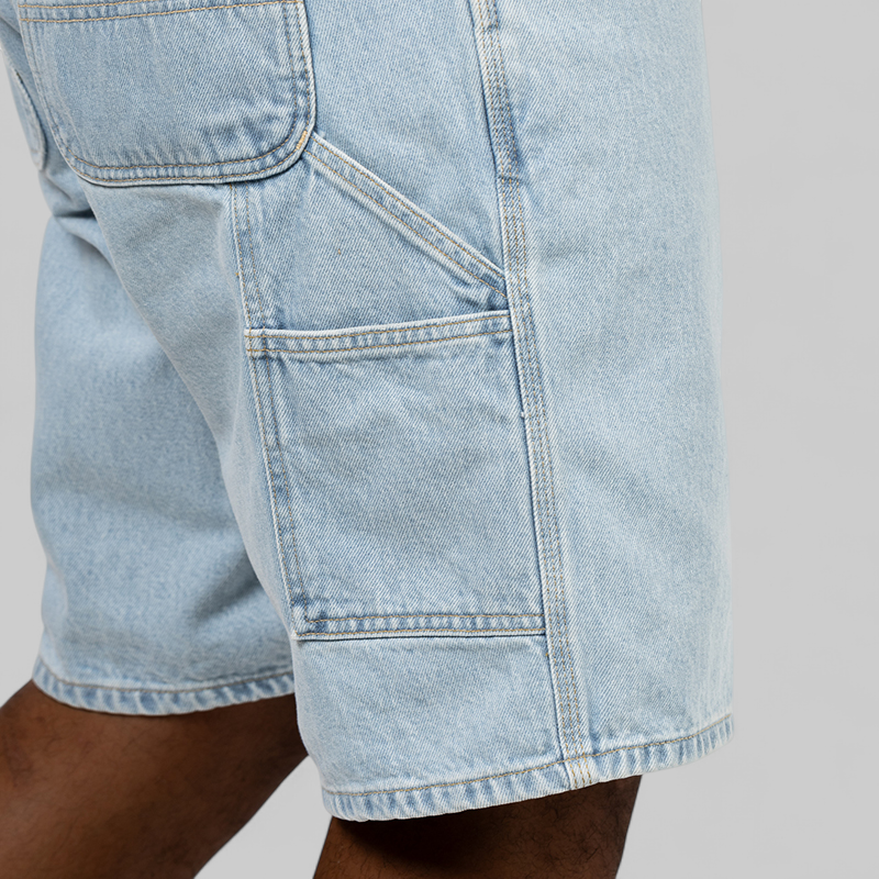 Single Knee Short - Blue (Heavy Stone Bleached)