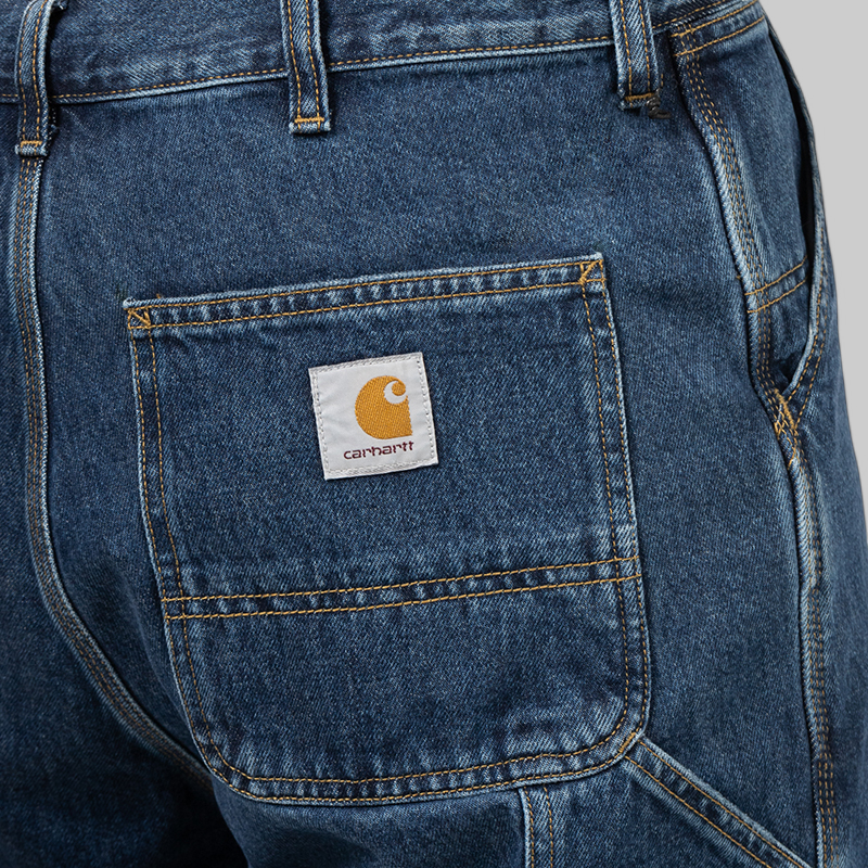 Single Knee Short - Blue (Stone Washed)