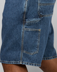 Single Knee Short - Blue (Stone Washed)
