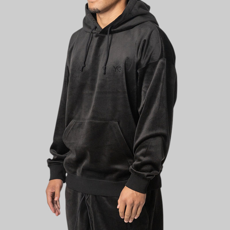 Velvet Corduroy Hoodie - Black