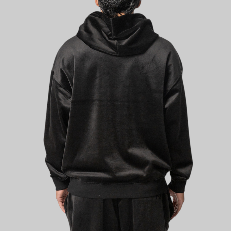 Velvet Corduroy Hoodie - Black