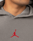 Brooklyn Fleece Hoodie - Flat Pewter/Gym Red