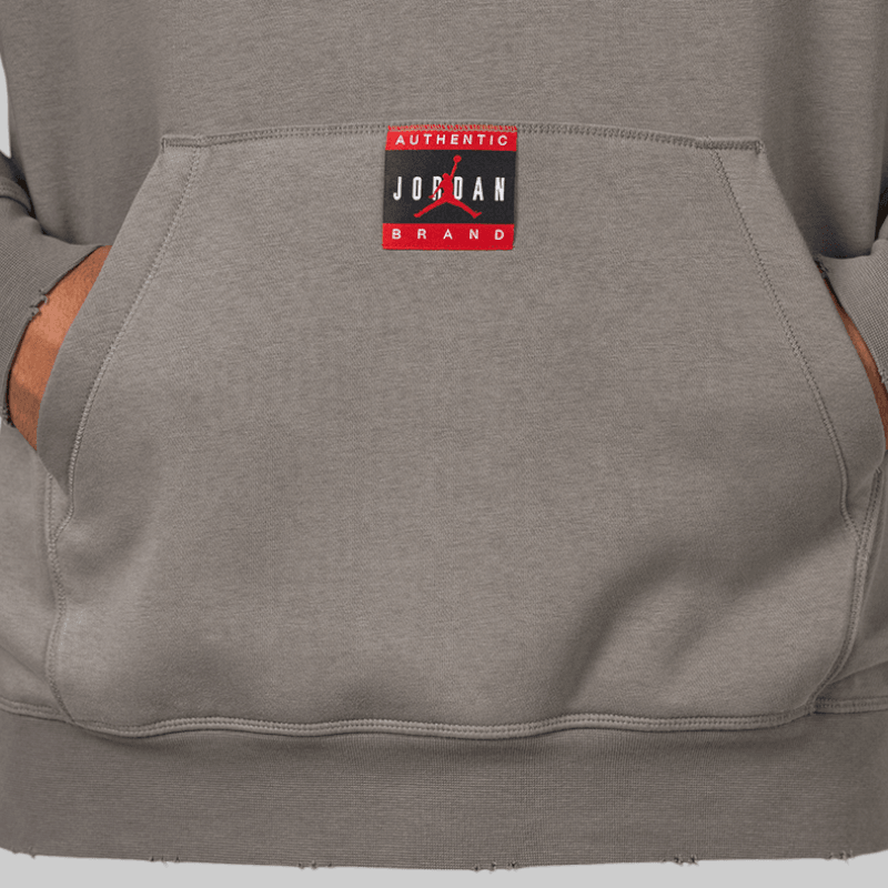 Brooklyn Fleece Hoodie - Flat Pewter/Gym Red