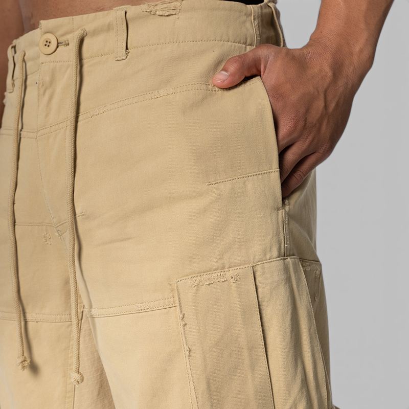 Upside Down Cargo Short - Beige