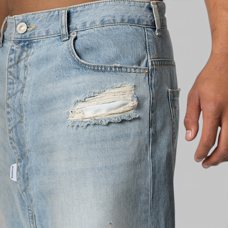 Long Zipper Short - Blue