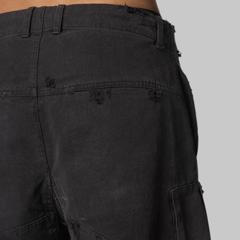 Upside Down Cargo Short - Black