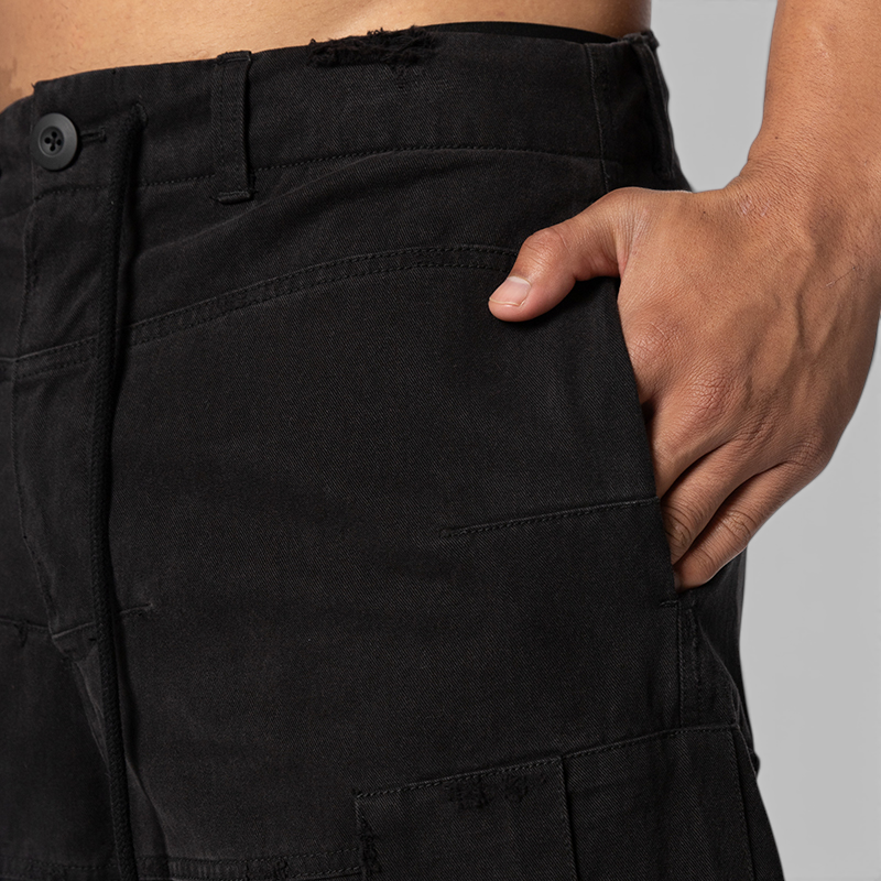 Upside Down Cargo Short - Black