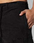 Upside Down Cargo Short - Black