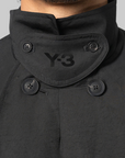 Spun Nylon Cabban Coat - Black