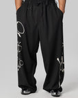 X CHITO Graphic Wool Wide Pant - Black