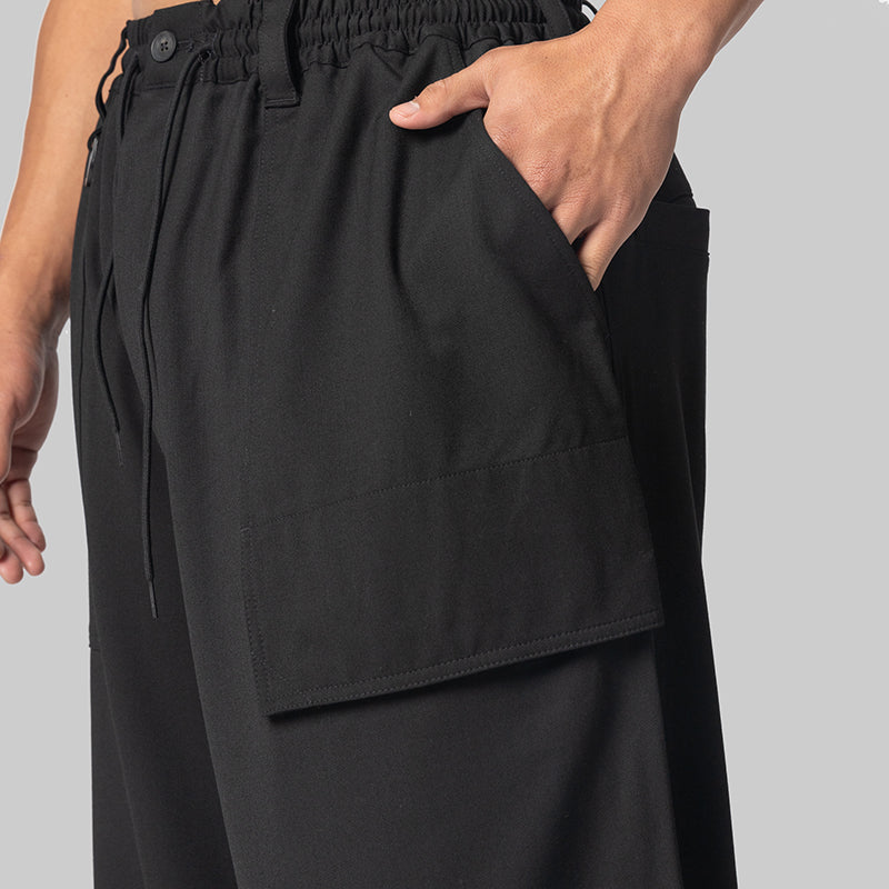 Wool Wide Pant - Black