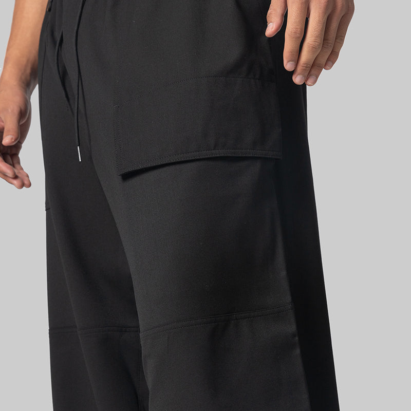 Wool Wide Pant - Black