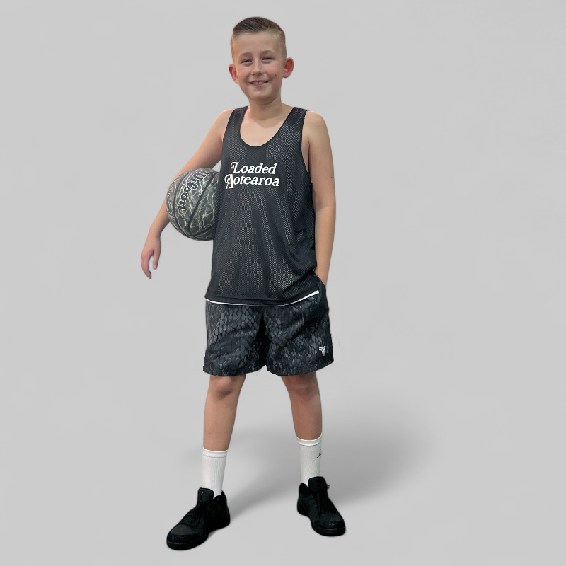 Kids&#39; Kobe Light Weight Woven Short - Black/Reflective Silver