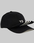 3-Stripe 'Double Brim' Cap - Black