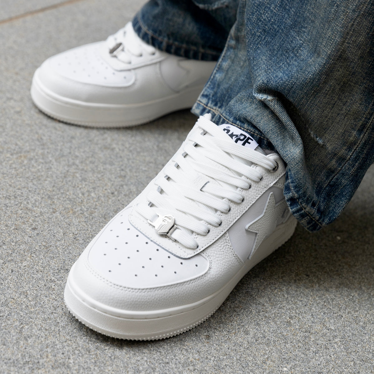 White low-top sneakers Bape sneakers