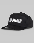 No Brain 6 Panel Snapback - Black