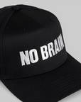 No Brain 6 Panel Snapback - Black