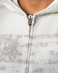 Dirty Washed Old Glory Zip-Up Hoodie - White