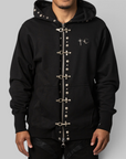 TC Studded Line Zip-Up Hoodie - Black