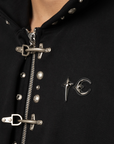 TC Studded Line Zip-Up Hoodie - Black