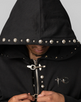 TC Studded Line Zip-Up Hoodie - Black