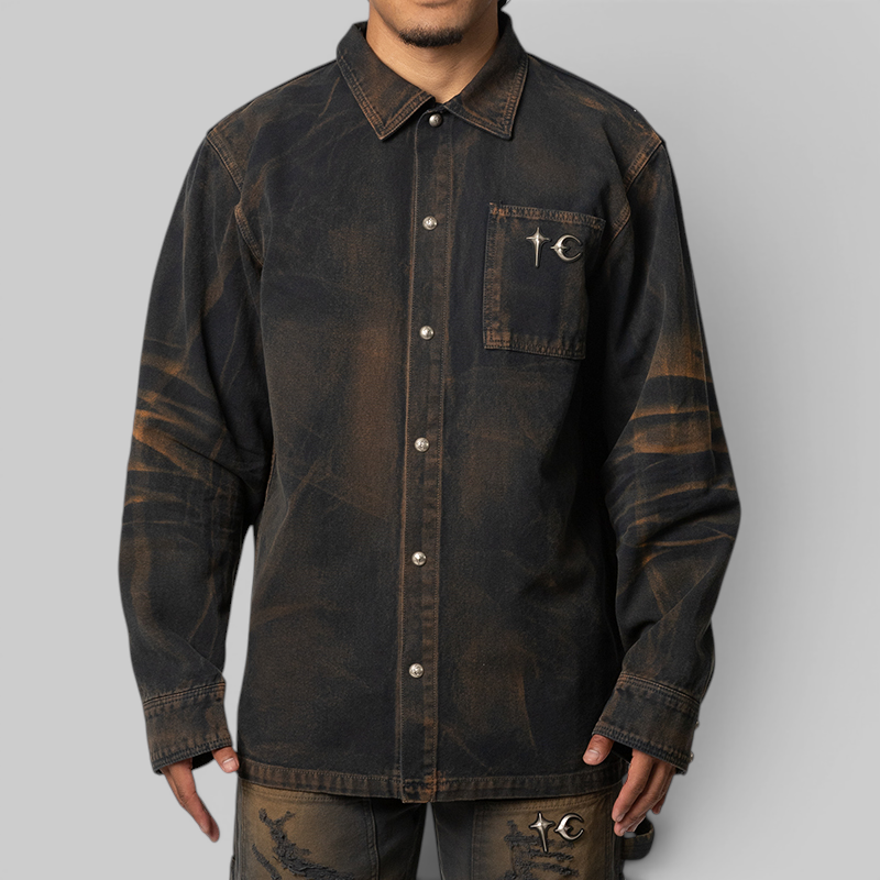 Rust Loaded Tc TC Two Tone Washed Shirt - Rust Black – LOADED