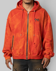 TC Two Tone Washed Zip-Up Hoodie - Red