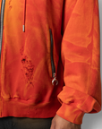TC Two Tone Washed Zip-Up Hoodie - Red