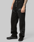 TC Leather Washing Denim Pant - All Black