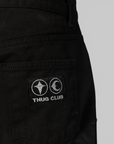 TC Leather Washing Denim Pant - All Black