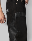 TC Leather Washing Denim Pant - All Black