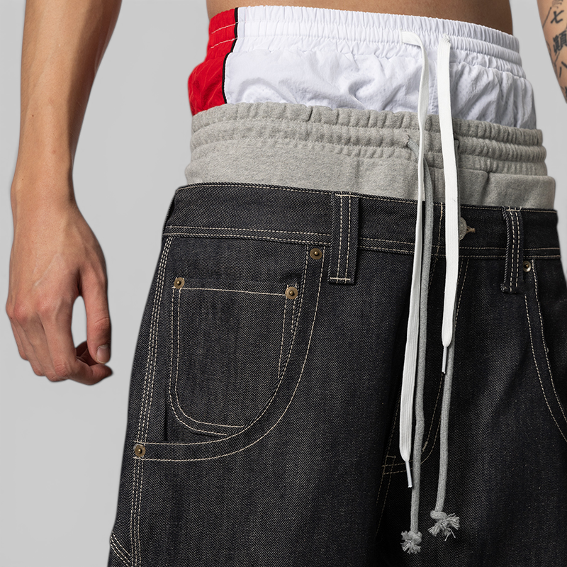 3 Layered Denim Pant - Indigo Blue