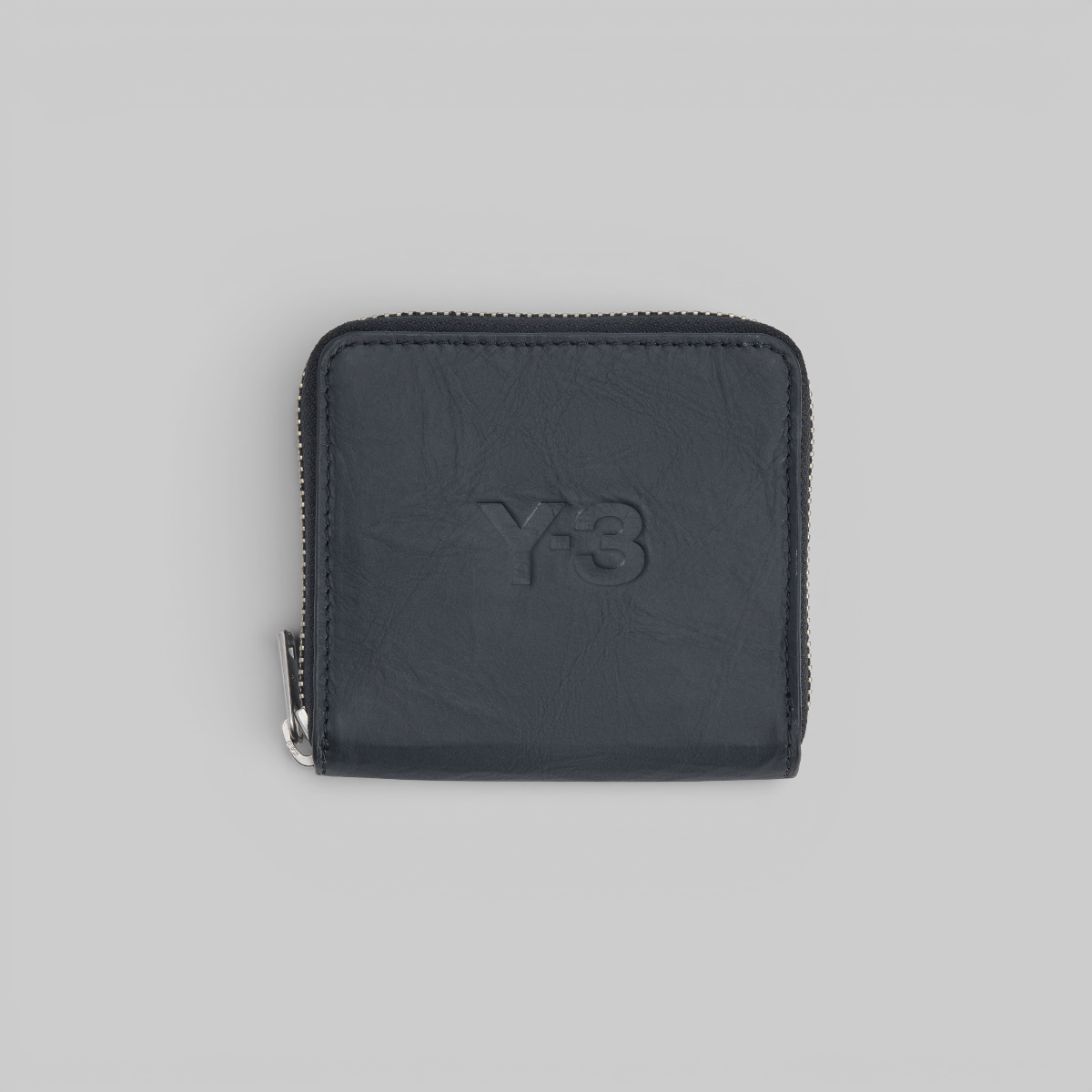 Crinkle Leather Wallet - Black