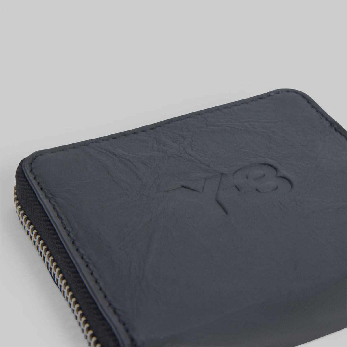 Crinkle Leather Wallet - Black