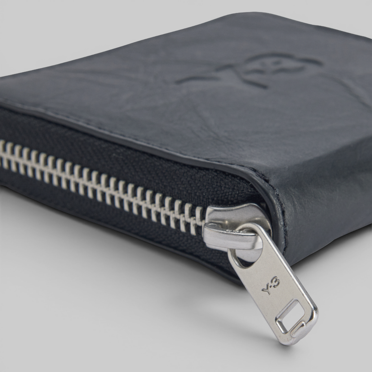 Crinkle Leather Wallet - Black