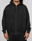 French Terry Zip Hoodie - Black