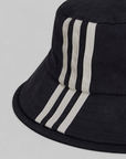 3-Stripe 'Double Brim' Bucket Hat - Black