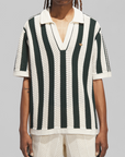 X CLOT By Edison Chen Knit Polo - Green/Cream White