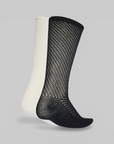 Crochet Crew Socks 2 Pack - Off White/Black