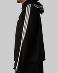 Nylon Wired 3 Stripes Track Top - Black