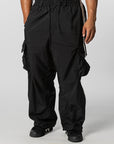 Nylon Wire 3-Stripe Cargo Pant - Black
