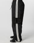 Nylon Wire 3-Stripe Cargo Pant - Black