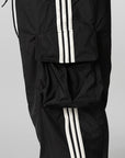 Nylon Wire 3-Stripe Cargo Pant - Black