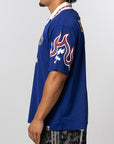 X Bape Short Sleeve Flame Jersey - Japan Blue