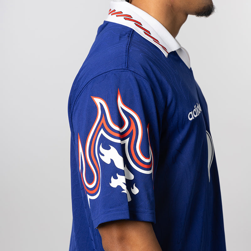X Bape Short Sleeve Flame Jersey - Japan Blue – LOADED