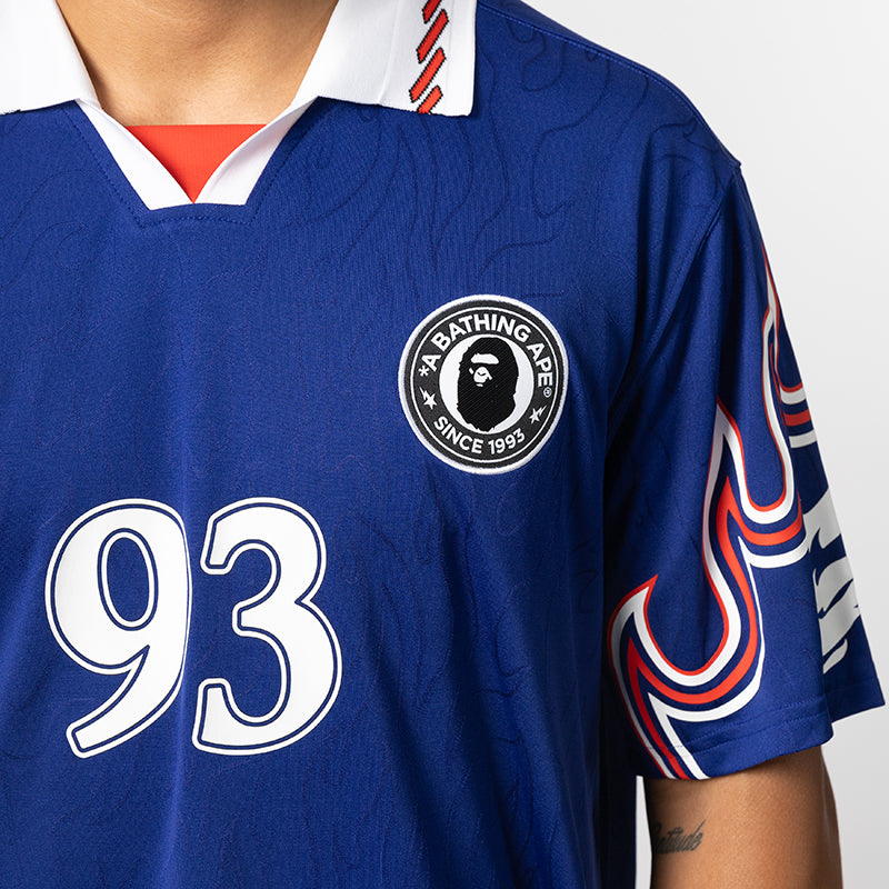 X Bape Short Sleeve Flame Jersey - Japan Blue – LOADED