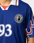 X Bape Short Sleeve Flame Jersey - Japan Blue
